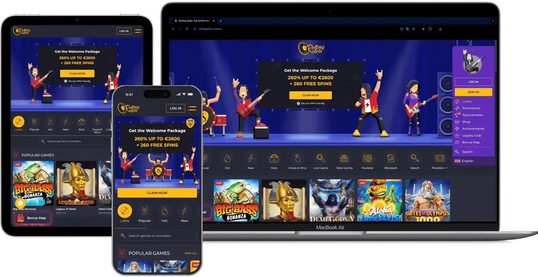 Rolling Slots Available Devices